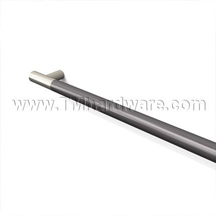 Rockwood NoirMet RM3802 - RM3822 Push Bar - Black Anodized Grip Zone with Contrasting Flat Ends, up to 36" CTC