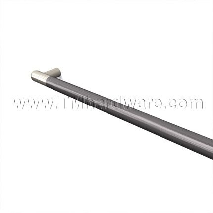 Rockwood NoirMet RM3806 - RM3826 Push Bar - Black Anodized Grip Zone with Contrasting Round Ends, up to 36" CTC