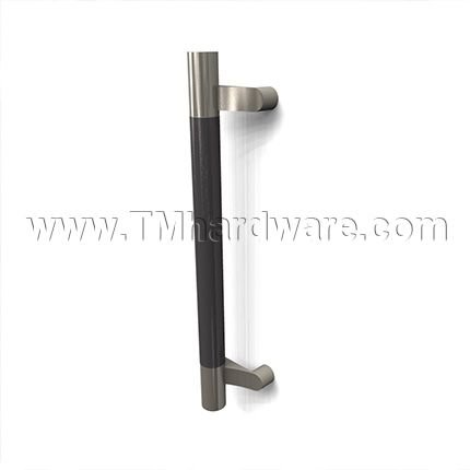 Rockwood NoirMet RM3830 - RM3850 Offset Pull - Black Anodized Grip Zone with Contrasting Flat Ends, up to 8FT OA