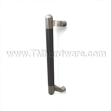 Rockwood NoirMet RM3834 - RM3854 Offset Pull with Black Anodized Grip Zone and Contrasting Round Ends, up to 8FT OA