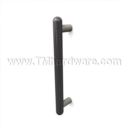 Rockwood NoirTek RM3904 - RM3924 Straight Pull - Black Anodized with Contrasting Posts - Round Ends, up to 7FT OA