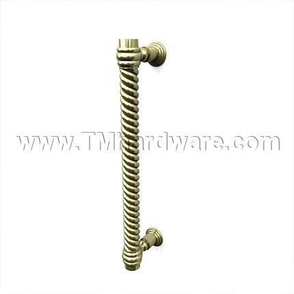 Rockwood Classic RM5662 Straight Finial Pull with Rope Grip, Includes Base Plate - 10" CTC