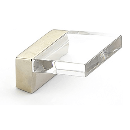 Positano Square Cabinet Pull- Satin Nickel, Clear