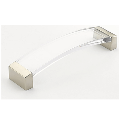 Positano Arched Cabinet Pull- Satin Nickel, Clear