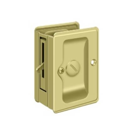 Deltana HD Adjustable Privacy Pocket Lock, 3-1/4" X 2-1/4", Polished Brass (US3) Finished