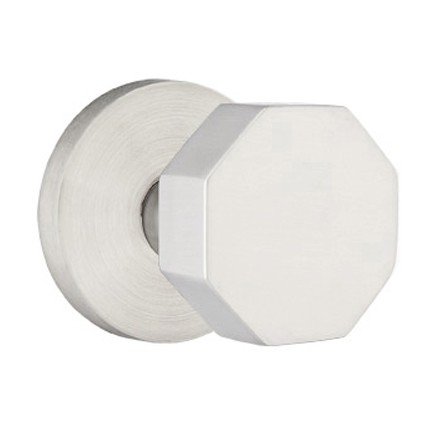 Emtek, Cast Stainless Steel Series, Passage, Octagon Knob, Disk Rosette, Brushed Stainless Steel Finish