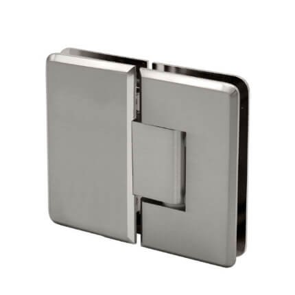 FHC Carolina Beveled 5 Degree Positive Close Glass To Glass Hinge for Shower Doors - 180 Degree, Satin Nickel (US15) Finished