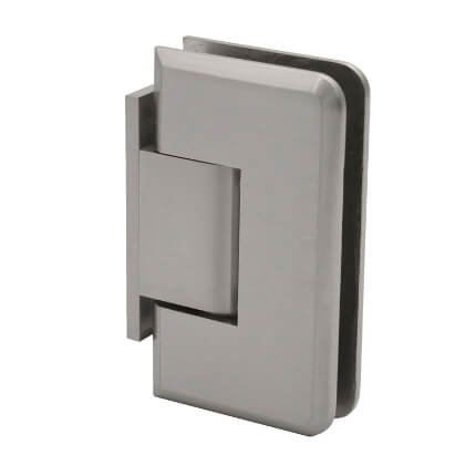 FHC Carolina Beveled 5 Degree Positive Close Wall Mount Hinge for Shower Doors Short Offset Back Plate, Satin Nickel (US15) Finished
