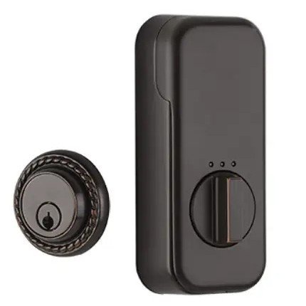 Emtek EM8454 Arts & Crafts Deadbolt, EMPowered Smart Lock, Single Cylinder, Oil Rubbed Bronze (US10B) Finish