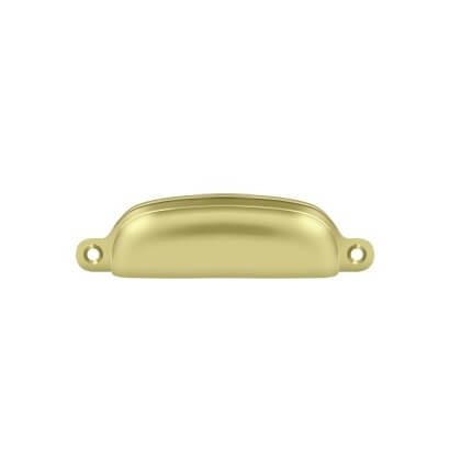 Deltana Shell Pull SHP29, Exposed, Solid Brass, 4-1/8" Length
