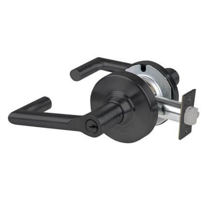 Schlage Boardwalk Door Handle, ND Series, Keyed, Double Cylinder Function, Vestibule Lock, Flat Black Finish