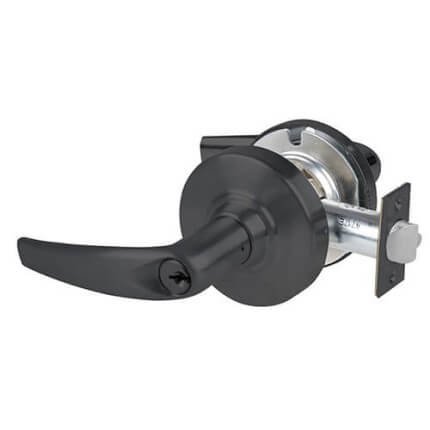 Schlage Athens Door Handle, Mechanical Door Locks, ND Series , Keyed, Double Cylinder Function, Vestibule Lock, Flat Black Finish