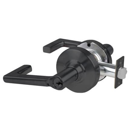 Schlage Longitude Door Handle, Mechanical Door Locks, ND Series, Keyed, Single Cylinder Function, Entrance/Office Lock, Flat Black Finish