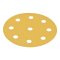 Hafele Abrasive Paper Disc, 5" Aluminum Oxide, PSA, 9-Holes, Grit 100, Pack of 100