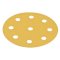 Hafele Abrasive Paper Disc, 5" Aluminum Oxide, Hook-N-Loop, 9 Holes, Grit 100, Pack of 100