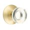 Emtek Modern Disc Glass Door Knob, Modern Glass Knobset, Passage, Modern Rosette, Satin Brass (US4) Finish