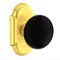 Emtek Ebony Door Knob, Porcelain, Passage, #8 Rosette, Polished Brass - Lifetime (US3) Finish