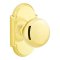 Emtek Providence Door Knob, Classic Brass, Passage, #8 Rosette, Polished Brass - Lifetime (US3) Finish