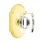 Emtek Windsor Glass Door Knob, Glass Knobset, Passage, #8 Rosette, Polished Brass - Lifetime (US3) Finish