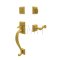 Emtek 4413R Franklin Entry Set with Rustic Brass Lever (US7)