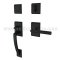 EMTEK Ares Entry Lock with Stuttgart Lever, Flat Black US19 Finish