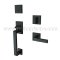 EMTEK Baden Entry Lock with Aston Lever, Flat Black US19 Finish