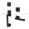 EMTEK Baden Entry Lock with L-Square Faceted Lever, Flat Black US19 Finish