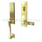 EMTEK Davos Entry Lock with L-Square Tribeca Lever, Satin Brass US4 Finish