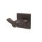 Emtek 2809 Modern Brass Double Hook with Brass Square Rosette (US10B)