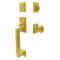 Emtek Hamden Brass Tubular Entry Set with Lancaster Brass Knob in Polished Brass