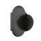 Emtek Madison Black Knob Wrought Steel Knobset, Passage with #1 Rosette in Flat Black Steel (FBS) Finish