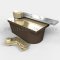 Rixson L27 Series, Floor Door Closer, 3/4" Offset, Extra Heavy Duty, Lead Lined, 2"-3" Door, Non-hold Open, 51mm Door, Bright Brass Finish