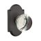 Emtek Providence Glass Knob, Sandcast Bronze Door Knob, Passage, #1 Rosette, Flat Black Bronze (FB)