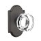 Emtek Lowell Glass Knob, Sandcast Bronze Door Knob, Passage, #1 Rosette, Flat Black Bronze (FB)