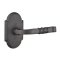 Emtek San Carlos Lever, Wrought Steel Leverset, Passage, #1 Rosette, Flat Black Steel (FBS)